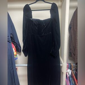 Antonio Melani Midi Mackenzie Long Sleeve Velvet Dress
